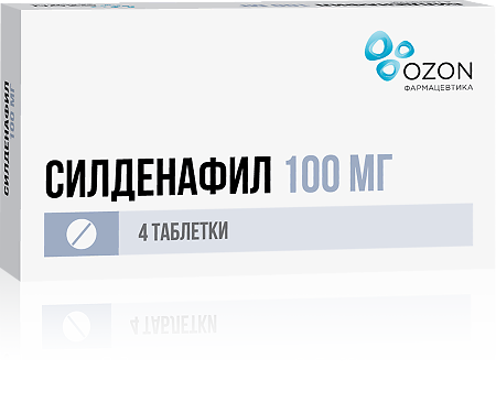 Изображение товара Силденафил таблетки покрытопленым оболочкой 100 мг 4 шт для лечения эректильной дисфункции