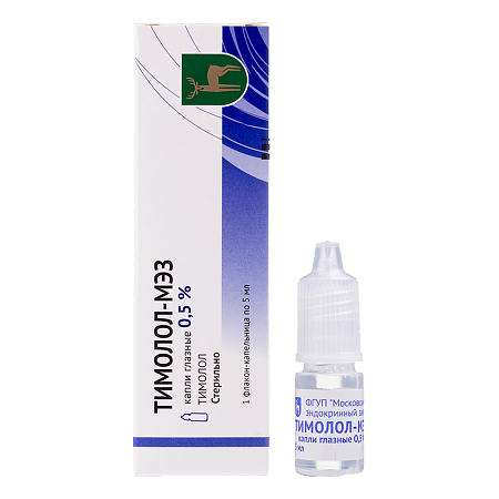 Изображение товара Тимолол-МЭЗ капли глазные 0,5 % 5 мл фл-кап 1 шт