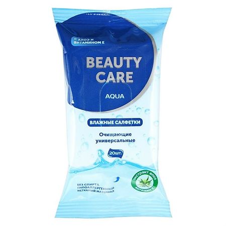 БиСи (Beauty Care) Салфетки влажные Алоэ+Витамин Е универсальные, 20 шт