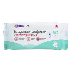 Купить Салфетки влажные Клинса антибактериальные антисептик 60 шт цена
