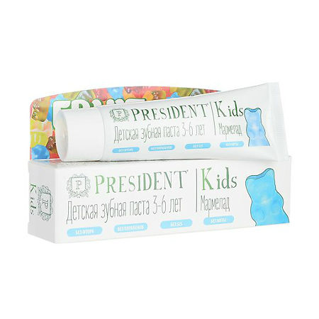 Президент Kids зубная паста мармелад без фтора 3-6 лет 50 мл 1 шт