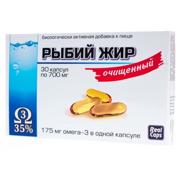 Изображение товара Рыбий жир очищенный капсулы 700 мг 30 шт - Омега-3 для сердца и мозга