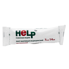 Купить Бинт марлевый медицинский нестерильный Help 7м х 14см 1 шт цена
