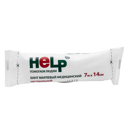 Изображение товара Бинт марлевый медицинский нестерильный Help 7м х 14см 1 шт