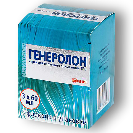 Изображение товара Генеролон спрей 5% для наружного применения 60 мл 3 шт против облысения
