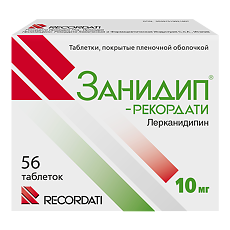 Изображение товара Занидип-Рекордати таблетки покрыт.плен.об. 10 мг 56 шт