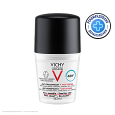 Купить Vichy Homme дезодорант-антиперспирант 48 ч против пятен 50 мл 1 шт цена