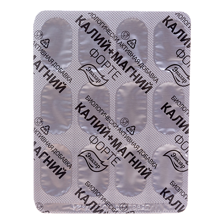 Калий+Магний Форте таблетки покрыт.об. по 1,2 г 60 шт