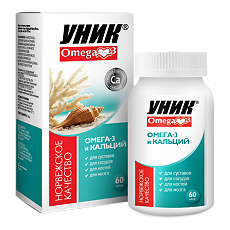 Купить Уник Кальций-Омега-3 Плюс капсулы массой 700 мг 60 шт цена
