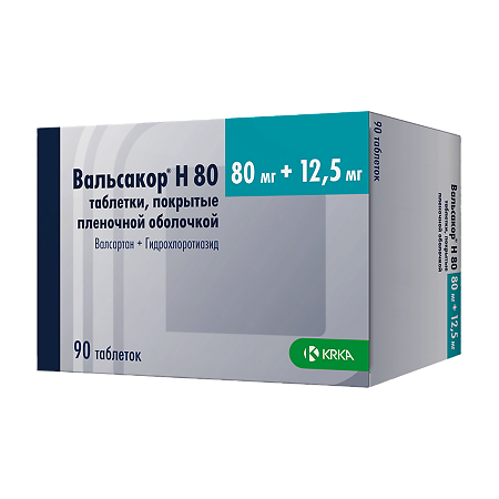 Вальсакор H80 таблетки покрыт.плен.об. 80 мг+12,5 мг 90 шт