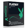 Презервативы Playboy 3 в 1 плотнооблегающие с ребристой и точечной поверхностью 3 шт