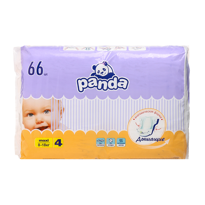 Изображение товара Подгузники Panda 4 maxi 8-18 кг 66 шт Польша гипоаллергенные воздухопроницаемые Изображение товара Подгузники Panda 4 maxi 8-18 кг 66 шт Польша гипоаллергенные воздухопроницаемые
