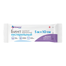 Изображение товара Бинт нестерильный клинса высокая плотность10 см х 5 м 1 шт