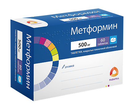 Метформин таблетки покрыт.плен.об. 500 мг 60 шт