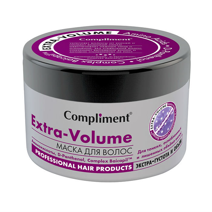 Изображение товара Маска для волос Compliment Extra Volume 500 мл для тонких волос Изображение товара Маска для волос Compliment Extra Volume 500 мл для тонких волос