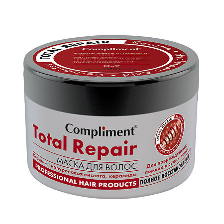 Compliment Маска для волос Total Repair для поврежденных, ломких и сухих волос Полное восстановление 500 мл 1 шт