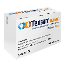 Изображение товара Телзап Плюс таблетки 12,5 мг+80 мг 90 шт