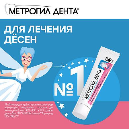 Метрогил Дента гель стоматологический 20 г 1 шт