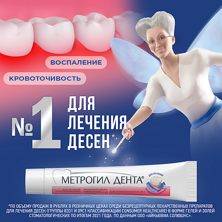 Метрогил Дента гель стоматологический 20 г 1 шт