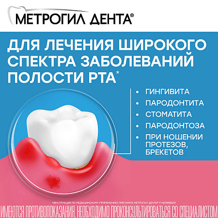 Метрогил Дента гель стоматологический 20 г 1 шт