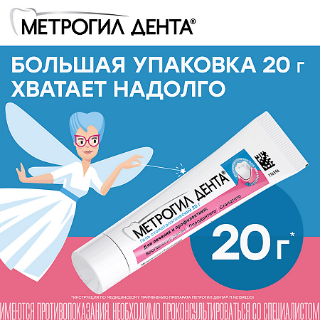 Метрогил Дента гель стоматологический 20 г 1 шт