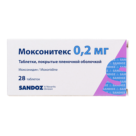 Моксонитекс таблетки покрыт.плен.об. 0,2 мг 28 шт