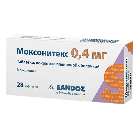 Моксонитекс таблетки покрыт.плен.об. 0,4 мг 28 шт