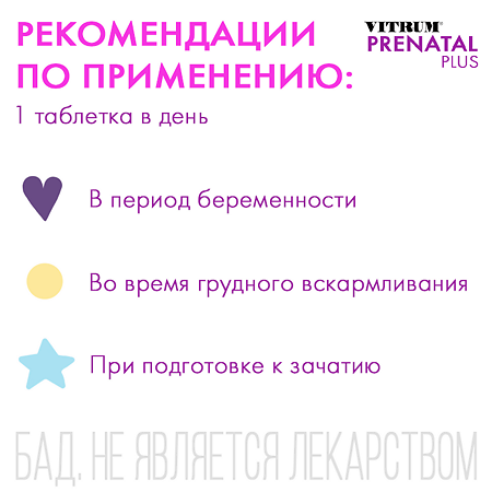 Витрум Пренатал Плюс таблетки покрыт.плен.об. массой 1470 мг 30 шт