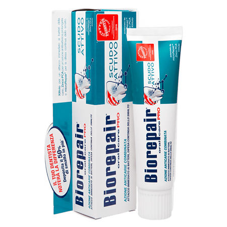 Biorepair Зубная паста Scudo Attivo для защиты от налета и зубного камня 75 мл 1 шт