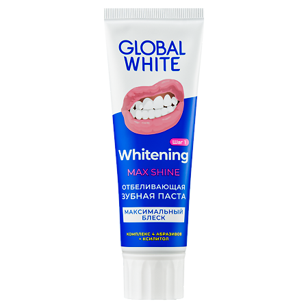 Global White Зубная паста Whitening Max Shine Отбеливающая 100 мл 1 шт