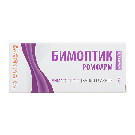 Бимоптик Ромфарм капли глазные 0,3 мг/мл 3 мл 1 шт