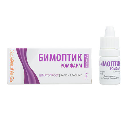 Бимоптик Ромфарм капли глазные 0,3 мг/мл 3 мл 1 шт