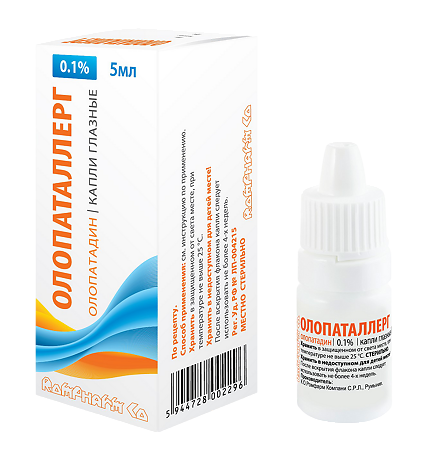 Изображение товара Олопаталлерг капли глазные 0,1 % 5 мл фл-кап 1 шт