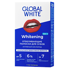 Купить Полоски для отбеливания зубов Global White teeth whitening strips 7 Дней 1 уп цена