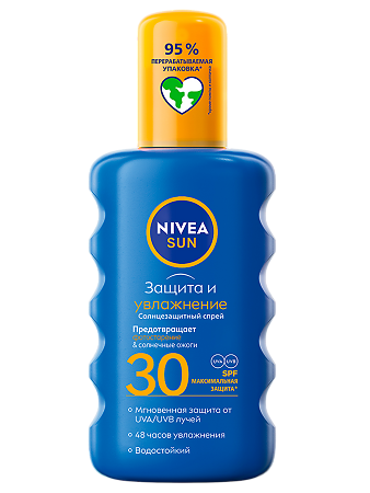 Nivea Sun Солнцезащитный спрей Защита и увлажнение SPF30 200 мл 1 шт