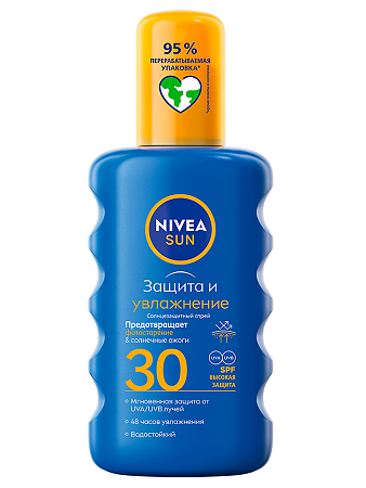 Nivea Sun Солнцезащитный спрей Защита и увлажнение SPF30 200 мл 1 шт