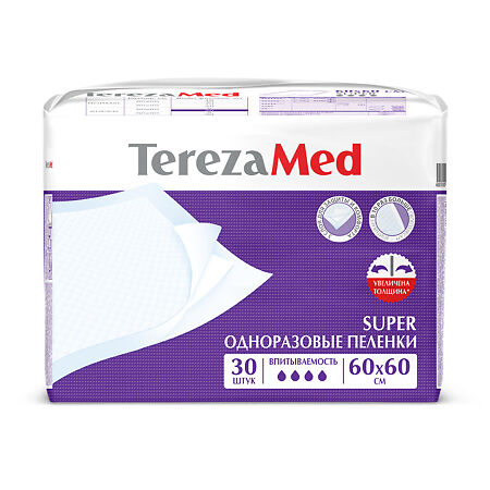 TerezaMed Пеленки одноразовые Super 60x60, 30 шт