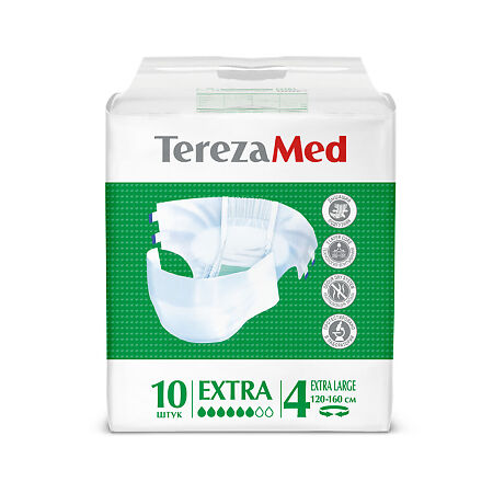 TerezaMed Подгузники для взрослых Extra XL (№4), 10 шт