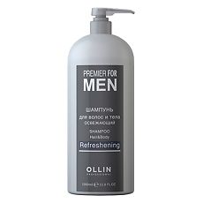 Купить Ollin Prof Premier For Men Шампунь для волос и тела освежающий 1000 мл 1 шт цена