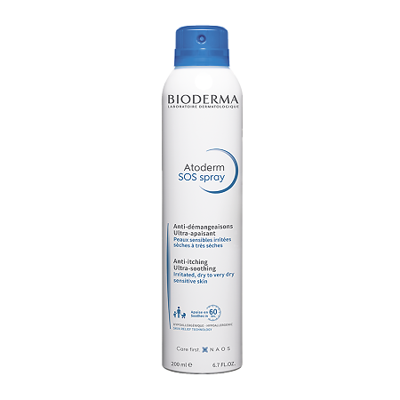 Bioderma Atoderm SOS Спрей против зуда и атопического дерматита для сухой и раздраженной кожи лица и тела 200 мл 1 шт