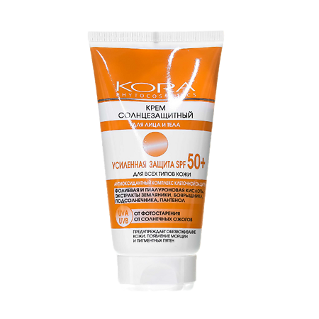 Изображение товара KORA Крем солнцезащитный для лица и тела усиленная защита SPF50+ 150 мл 1 шт