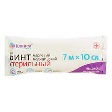 Купить Бинт стерильный клинса высокая плотность 10 см х 7 м 1 шт цена