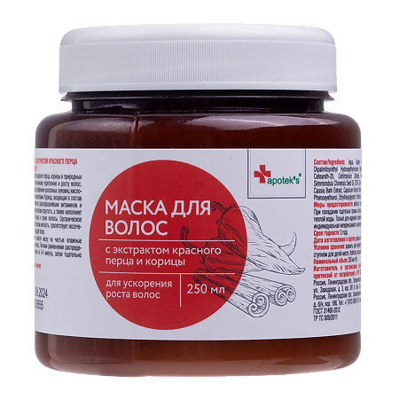 Изображение товара Apotek's Маска для волос с экстрактом красного перца и корицы 250 мл 1 шт