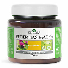 Купить Mirrolla Маска Репейная с комплексом витаминов для укрепления волос 250 мл 1 шт цена