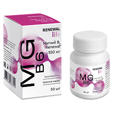 Купить Магний В6 Реневал / Renewal таблетки покрыт.плен.об. массой 550 мг 50 шт цена