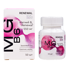 Купить Магний В6 Реневал / Renewal таблетки покрыт.плен.об. массой 550 мг 50 шт цена
