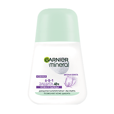 Изображение товара Garnier Mineral Дезодорант-антиперспирант для тела ролик 6-в-1 защита 48ч женский 50 мл 1 шт