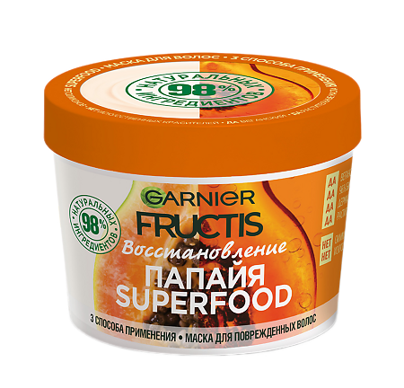 Garnier Fructis Маска для волос Superfood Папайя 390 мл 1 шт