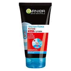 Изображение товара Garnier Skin Naturals Чистая Кожа Скраб для лица Угольный 3в1 150 мл 1 шт