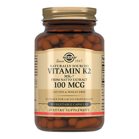 Solgar Витамин К2 натуральный (менахинон 7) 100 мкг капсулы массой 660 мг 50 шт